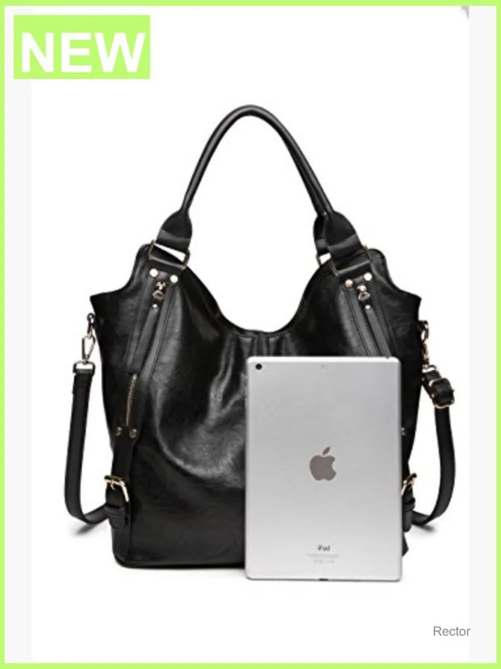 Large PU Leather Hobo Shoulder Tote Bag with Adjustable Strap